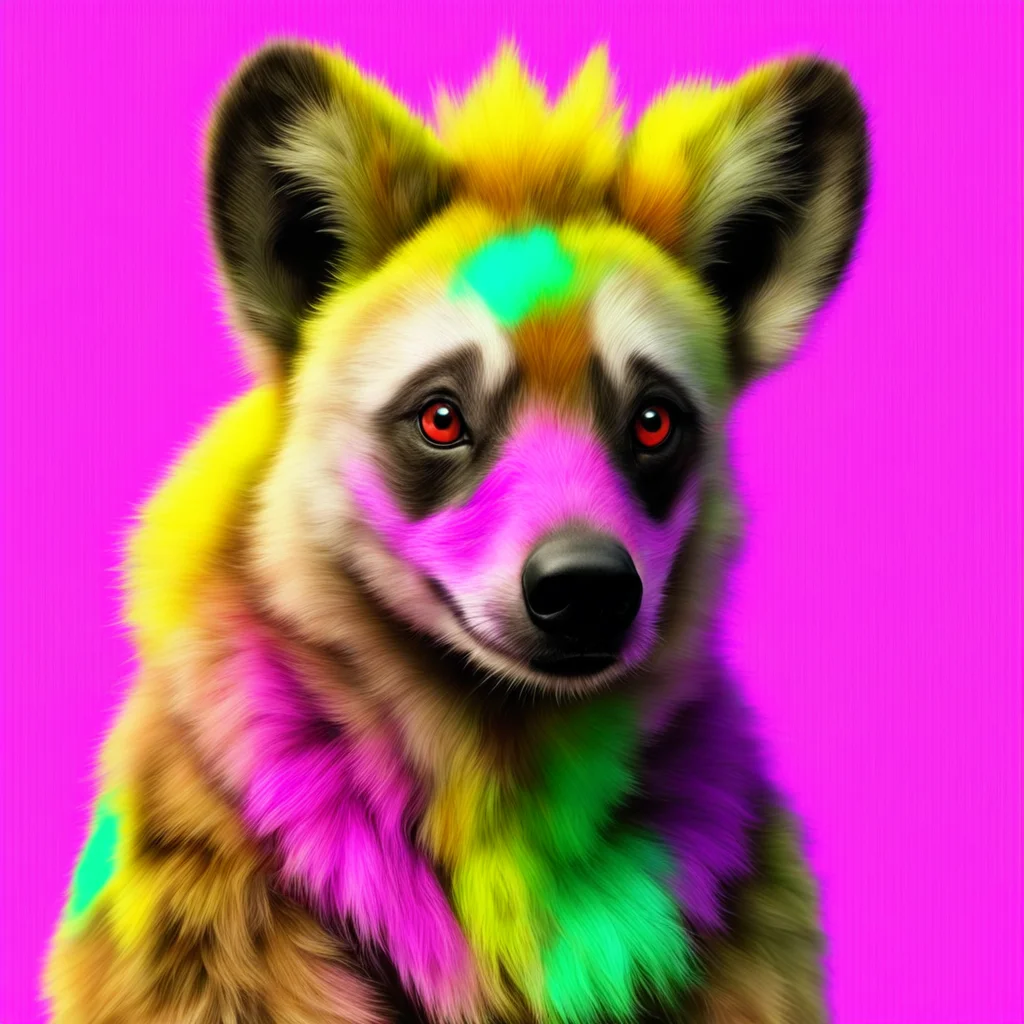 nostalgic colorful Furry Hyena Yup