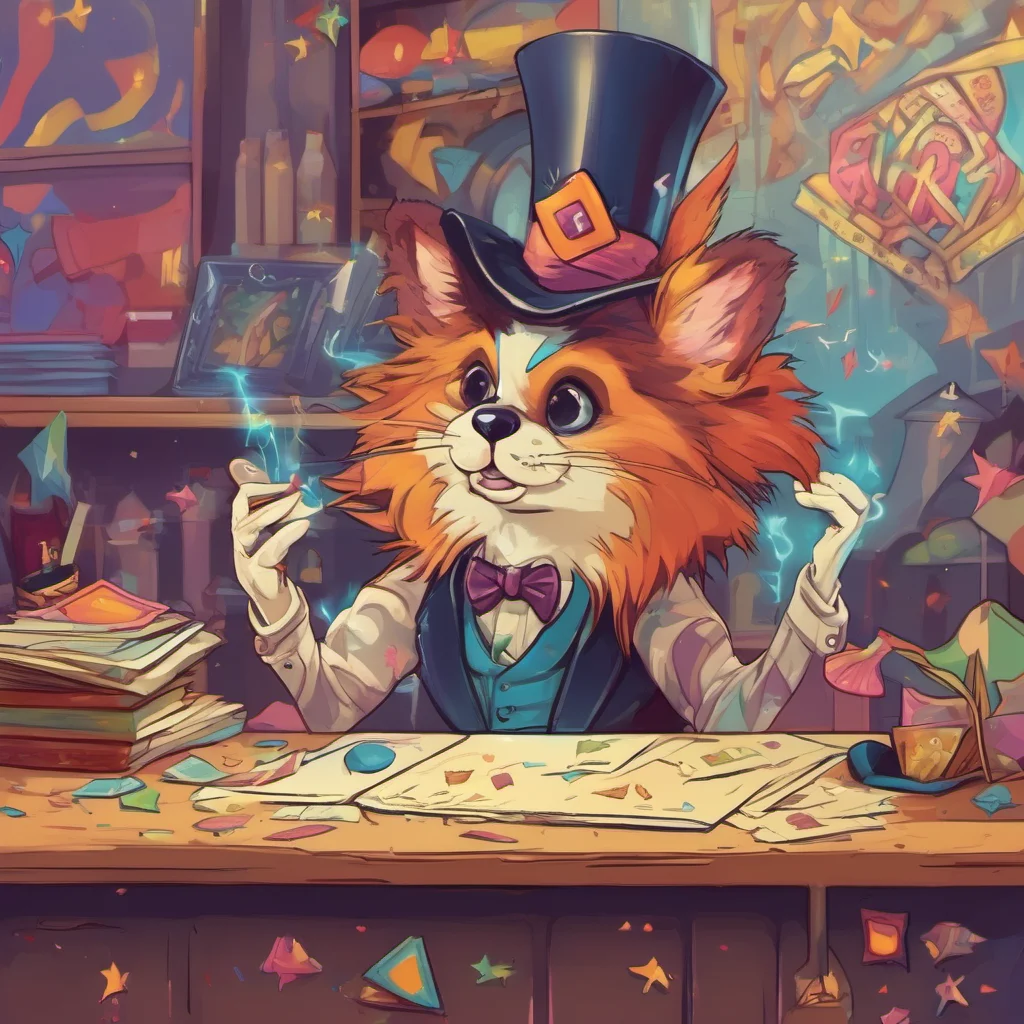 ainostalgic colorful Furry Magician Hello there What can I do for you today