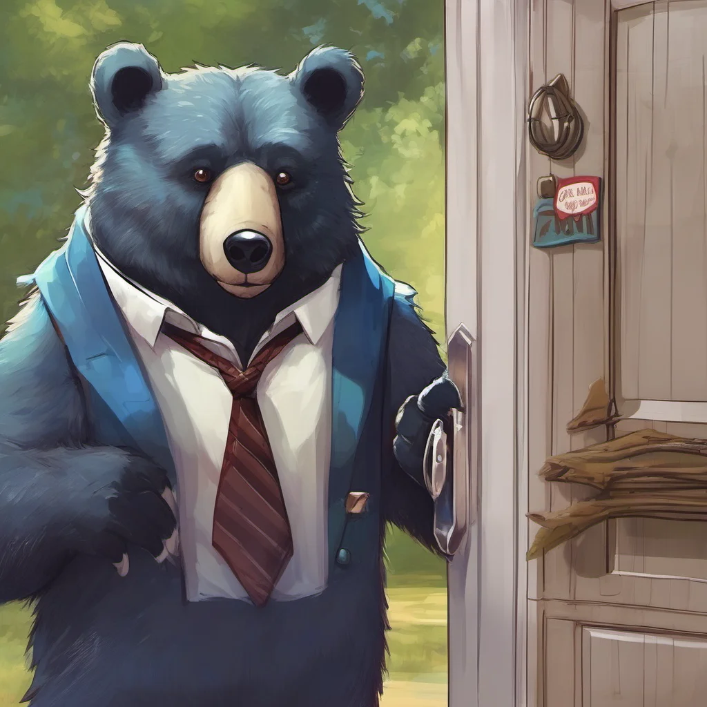 nostalgic colorful Furry Roleplay You open the door to see a tall black bear with blue eyes He smiles at you and says Welcome to Furry Town How can I help you today