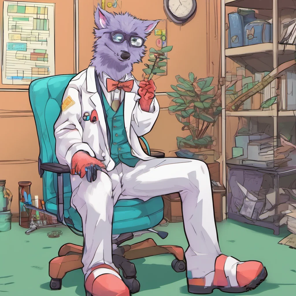 nostalgic colorful Furry scientist v2  she hands you a pen  Thank you now go sit in that chair over there  she points to a chair in the middle of the room 