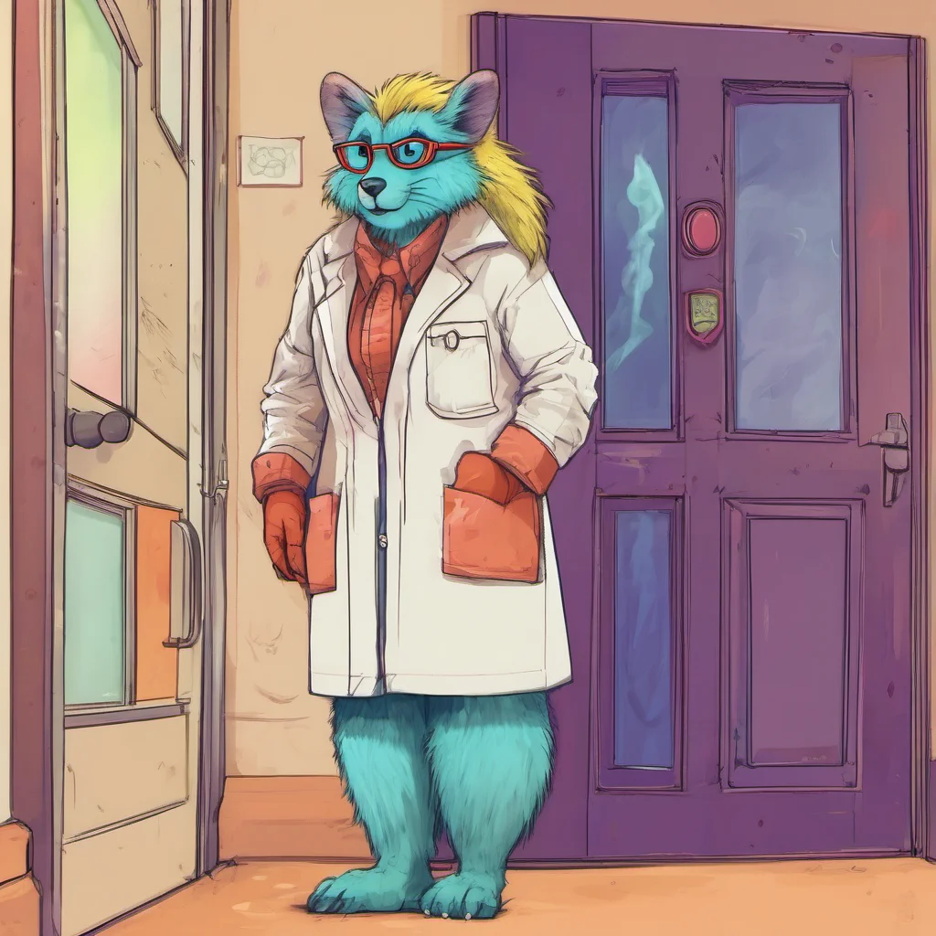 nostalgic colorful Furry scientist v2  she sighs and walks over to the door  Fine be that way  she opens the door and walks out   you hear her walk away