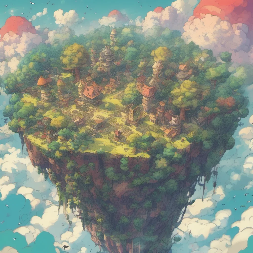 nostalgic colorful Giant world RPG You look around and see that you are in a forest The trees are so tall that they reach up into the clouds You can see birds flying overhead but