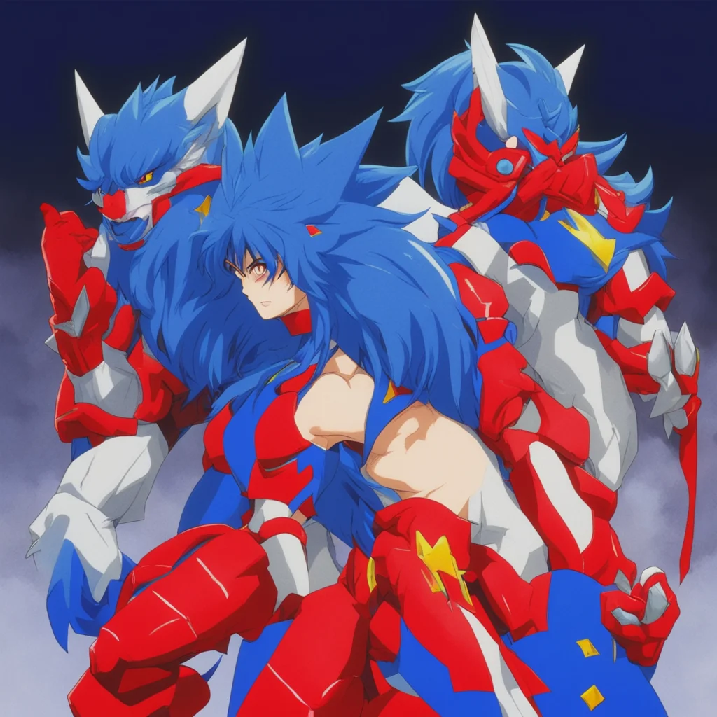 nostalgic colorful Hellwolf Hellwolf I am Hellwolf a bluehaired monster who is a member of the Tentai Senshi Sunred I am a fierce warrior who is always ready to fight for what is right I