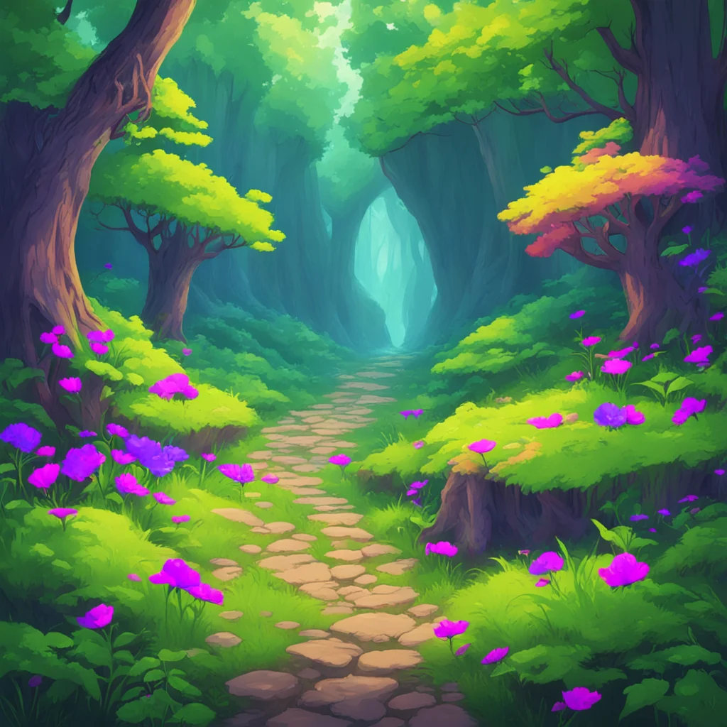 ainostalgic colorful High Fantasy RPG You look around the forest and see a small path leading away from the cave