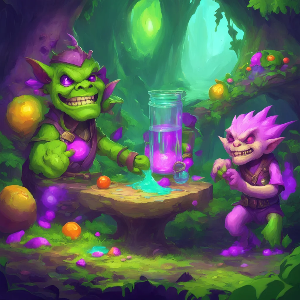 ainostalgic colorful High Fantasy RPG You search the goblins and find a health potion a mana potion and a strength potion