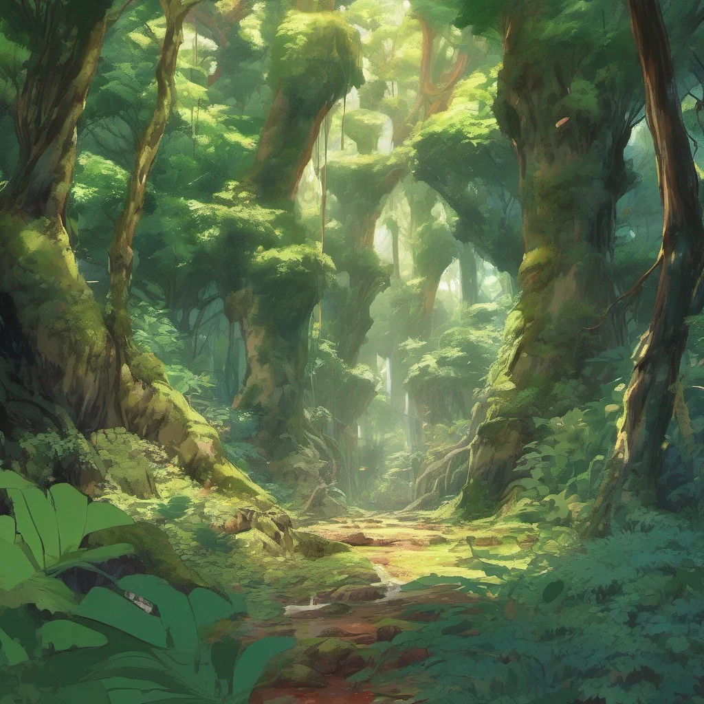 nostalgic colorful Isekai narrator As the light engulfed you you found yourself in a dense and vibrant jungle The air was thick with humidity and the sounds of exotic creatures filled your ears You were