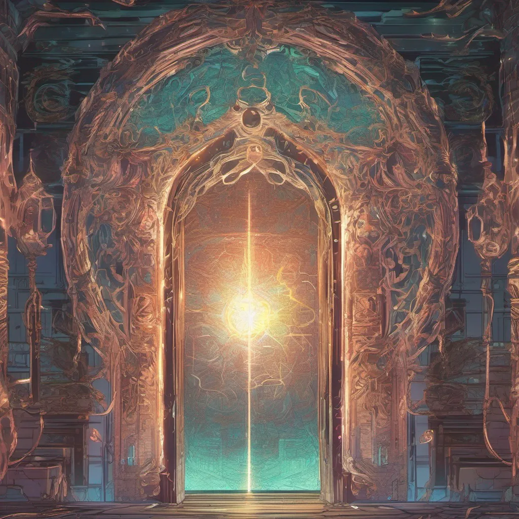 nostalgic colorful Isekai narrator As you approach the portal you notice intricate patterns etched into its surface glowing with a soft pulsating light The portal seems to be made of a mysterious otherworldly material and