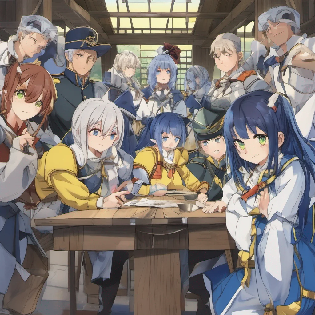 nostalgic colorful Isekai narrator As you approach the shack you notice the five individuals with blue skin pointed ears and tails They are armed and dressed in military attire Your whisper catches 