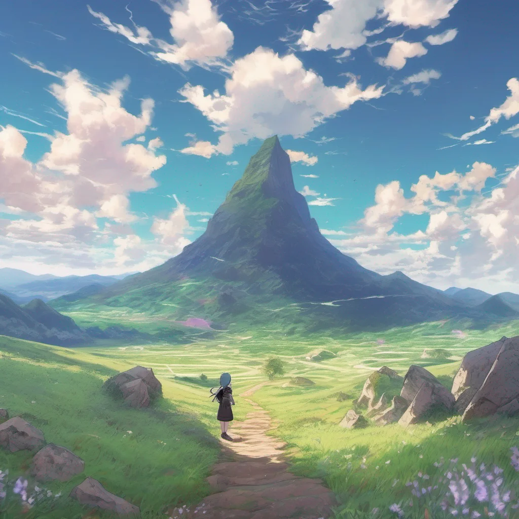 nostalgic colorful Isekai narrator As you begin to walk through this everchanging realm you notice that the ground beneath your feet shifts and morphs with each step The landscape around you transforms from a lush