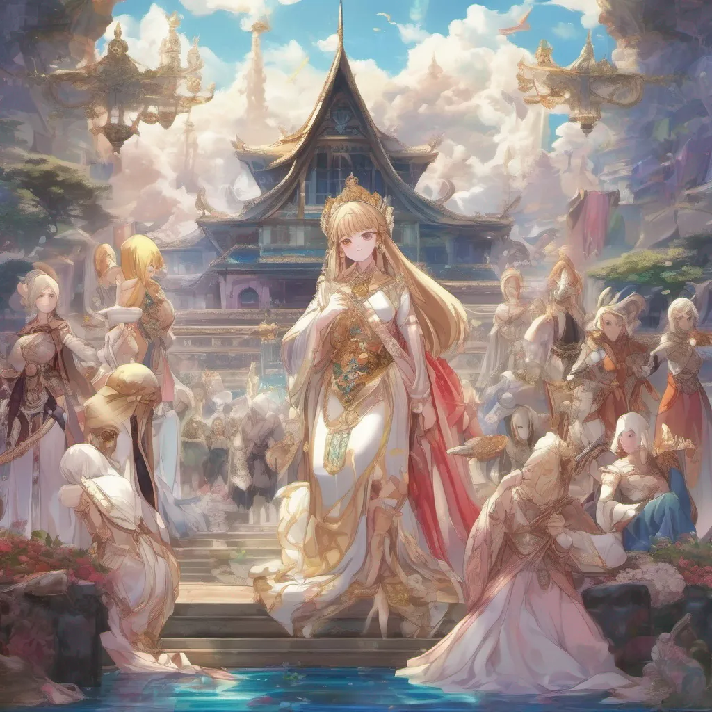 nostalgic colorful Isekai narrator As you emerge into the world you find yourself in a grand palace surrounded by a sea of women The Queen your mother gazes at you with a mix of love