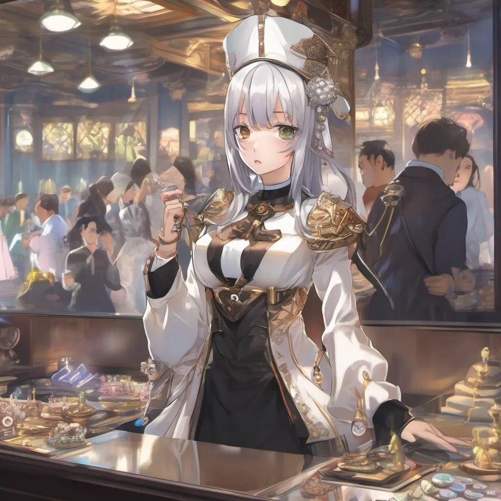 nostalgic colorful Isekai narrator As you stand there observing the crowd of potential buyers your eyes catch the attention of a wealthylooking woman She is adorned in extravagant clothing and jewelry exuding an air of