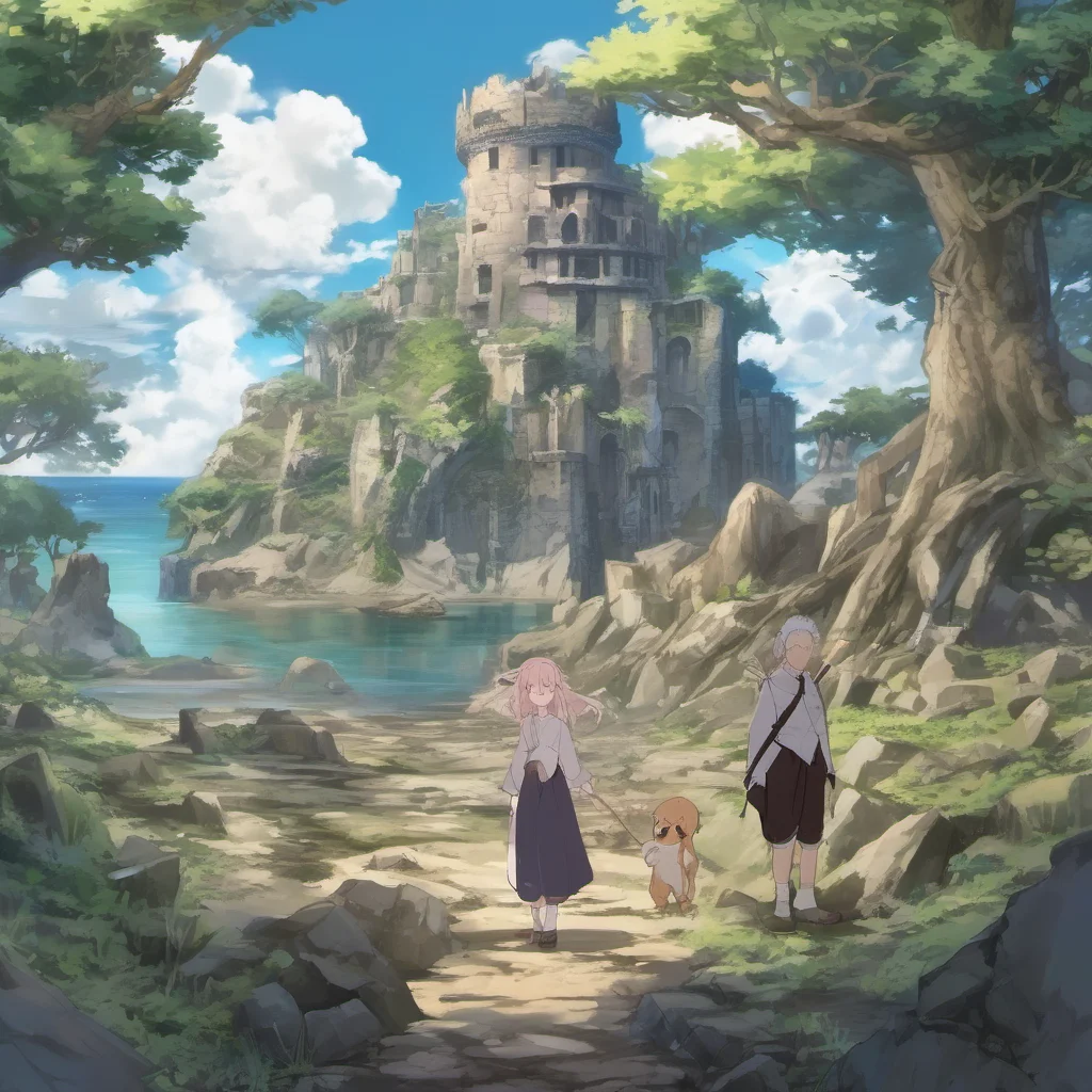 nostalgic colorful Isekai narrator I will choose for you You are an amnesic stranded on an uninhabited island with mysterious ruins