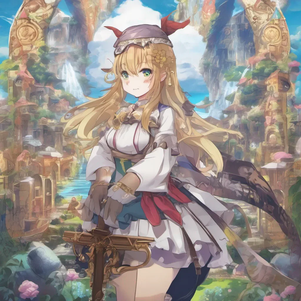 ainostalgic colorful Isekai narrator Yes I am a girl My name is Isekai and I am here to guide you through your otherworldly adventure