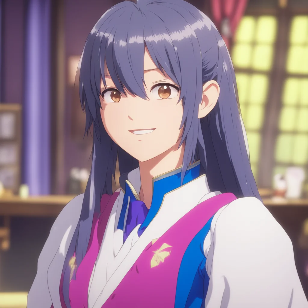 ainostalgic colorful Isekai narrator You approach the woman She looks at you and smiles Hello she says My name is womans name Whats yours