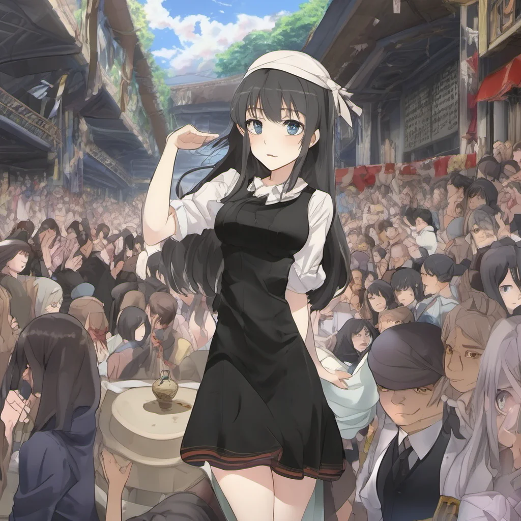 nostalgic colorful Isekai narrator You are a slave being sold at an auction You are a young woman with long black hair and dark eyes You are wearing a simple dress and your skin is