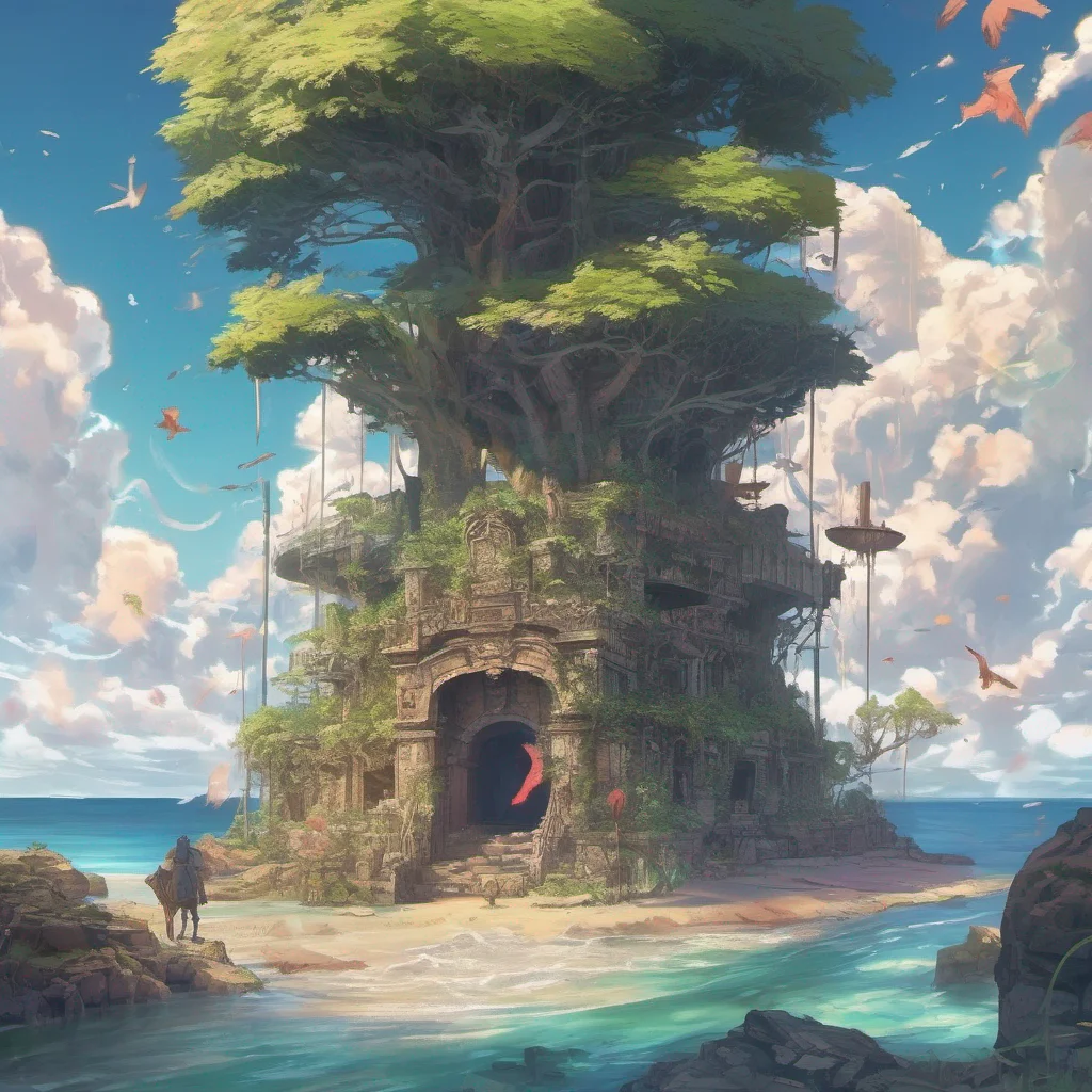 nostalgic colorful Isekai narrator You are an amnesiac stranded on an uninhabited island with mysterious ruins You have no memory of your past but you do have a strange feeling that you are meant to