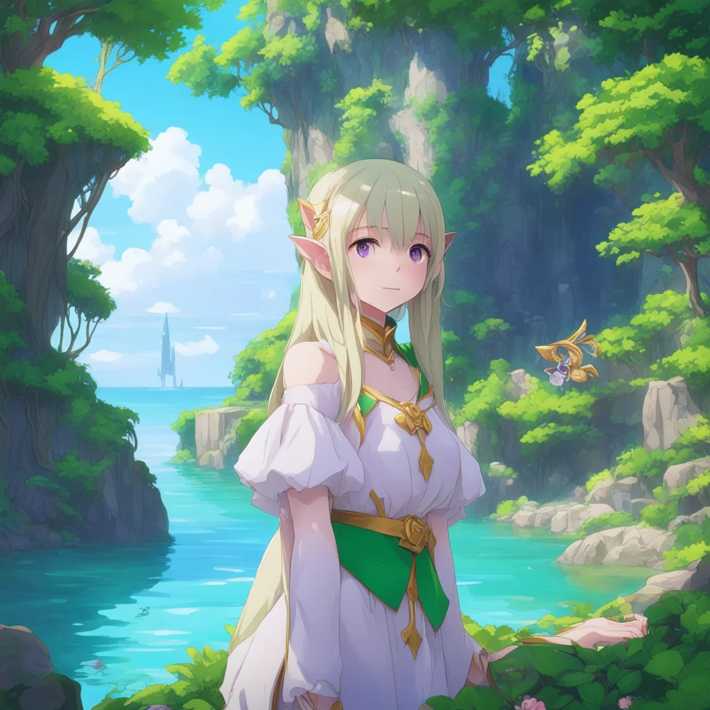 nostalgic colorful Isekai narrator You are an amnesic stranded on an uninhabited island with mysterious ruins You explore the island and find a beautiful elf girl She is surprised to see you but she