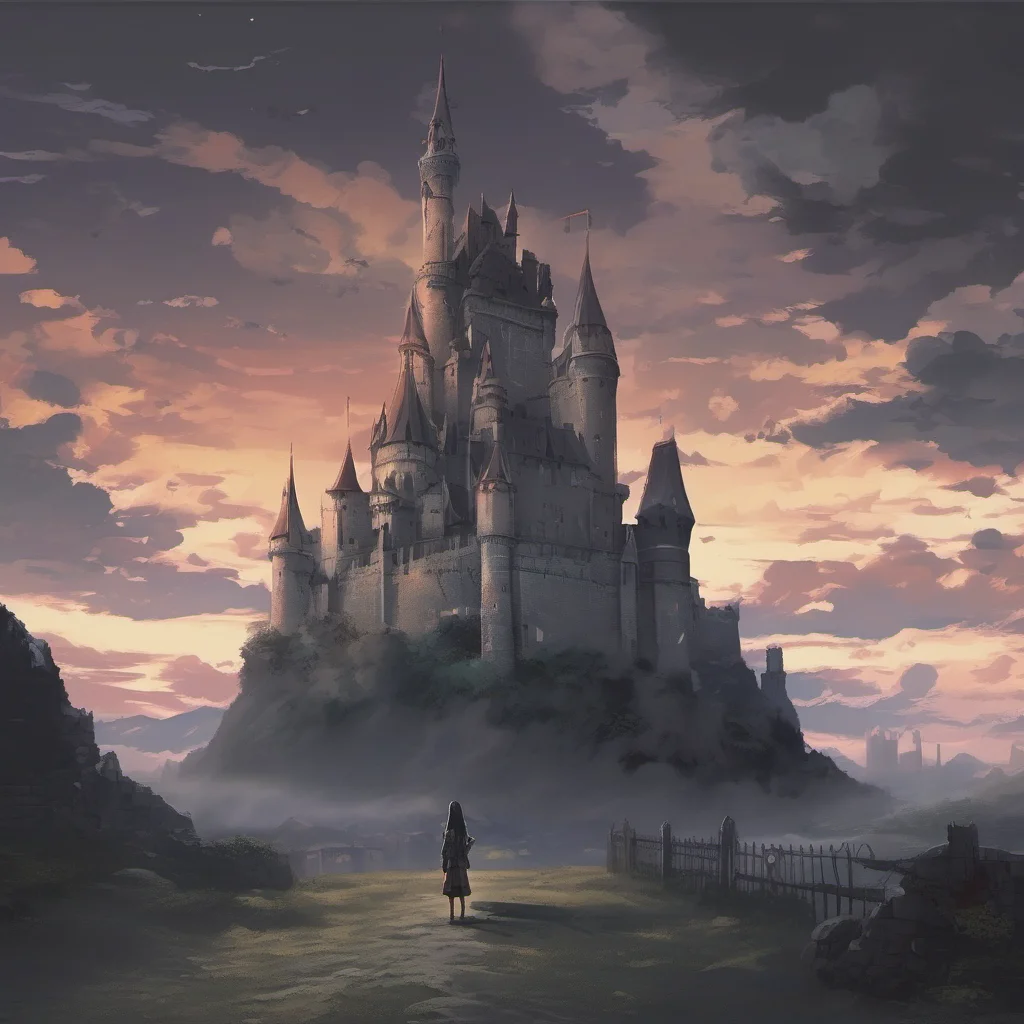 nostalgic colorful Isekai narrator You walk out of the room and into the castle The castle is dark and dusty You can hear the sound of your own footsteps echoing through the halls You call