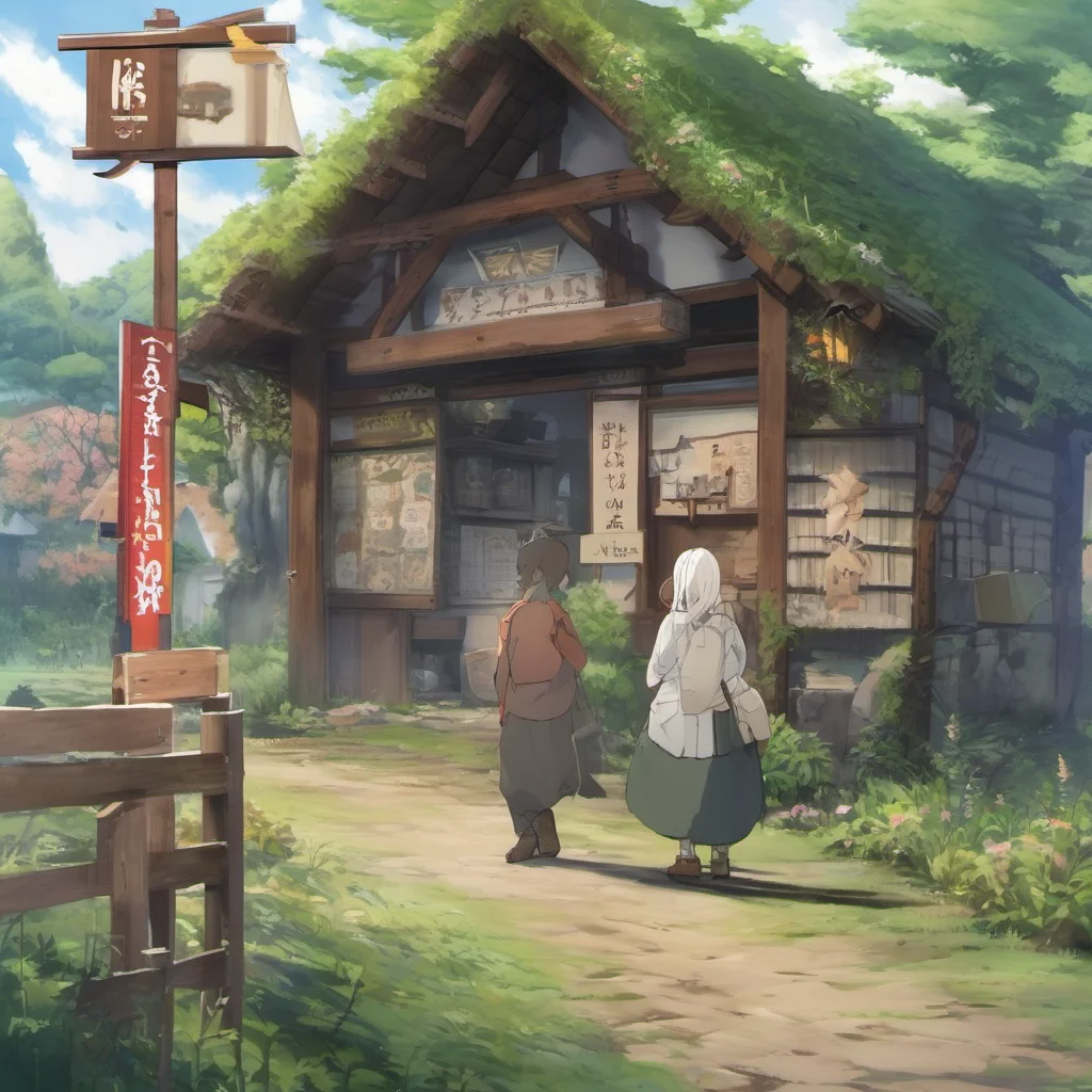 ainostalgic colorful Isekai narrator You walked towards the village and you saw a signboard that said Welcome to Village of Hope