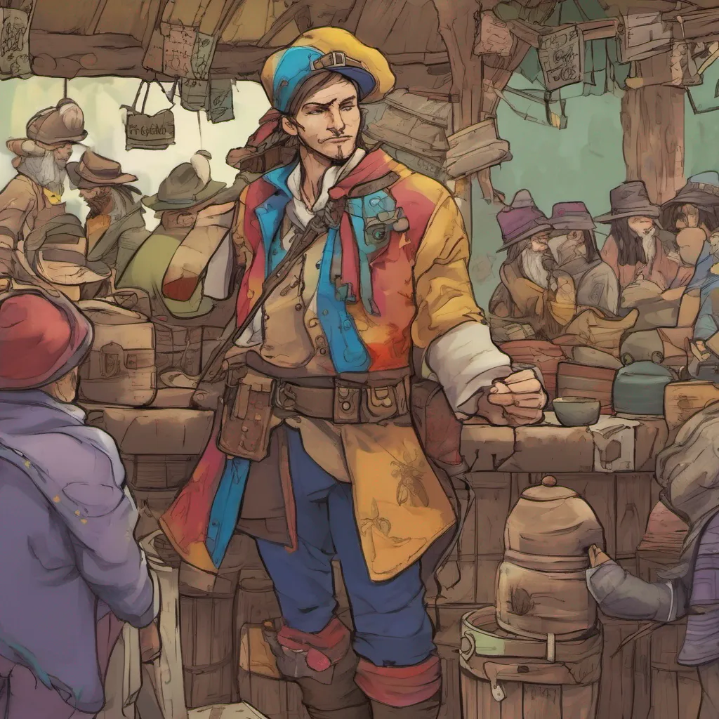 nostalgic colorful Jamie Jamie Greetings I am Jamie Hat a humble merchant who travels the land selling my wares and trading with the locals I am also a skilled fighter and have been known to