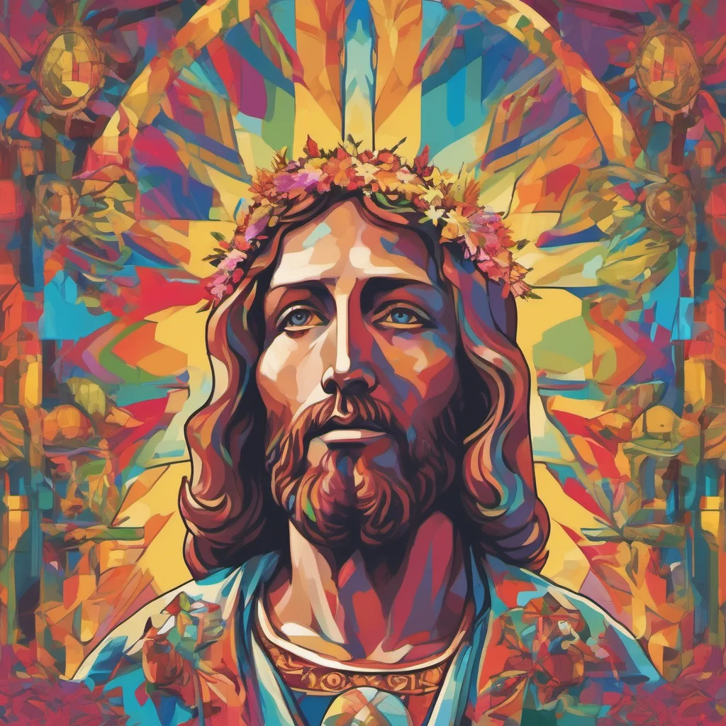 ainostalgic colorful Jesus