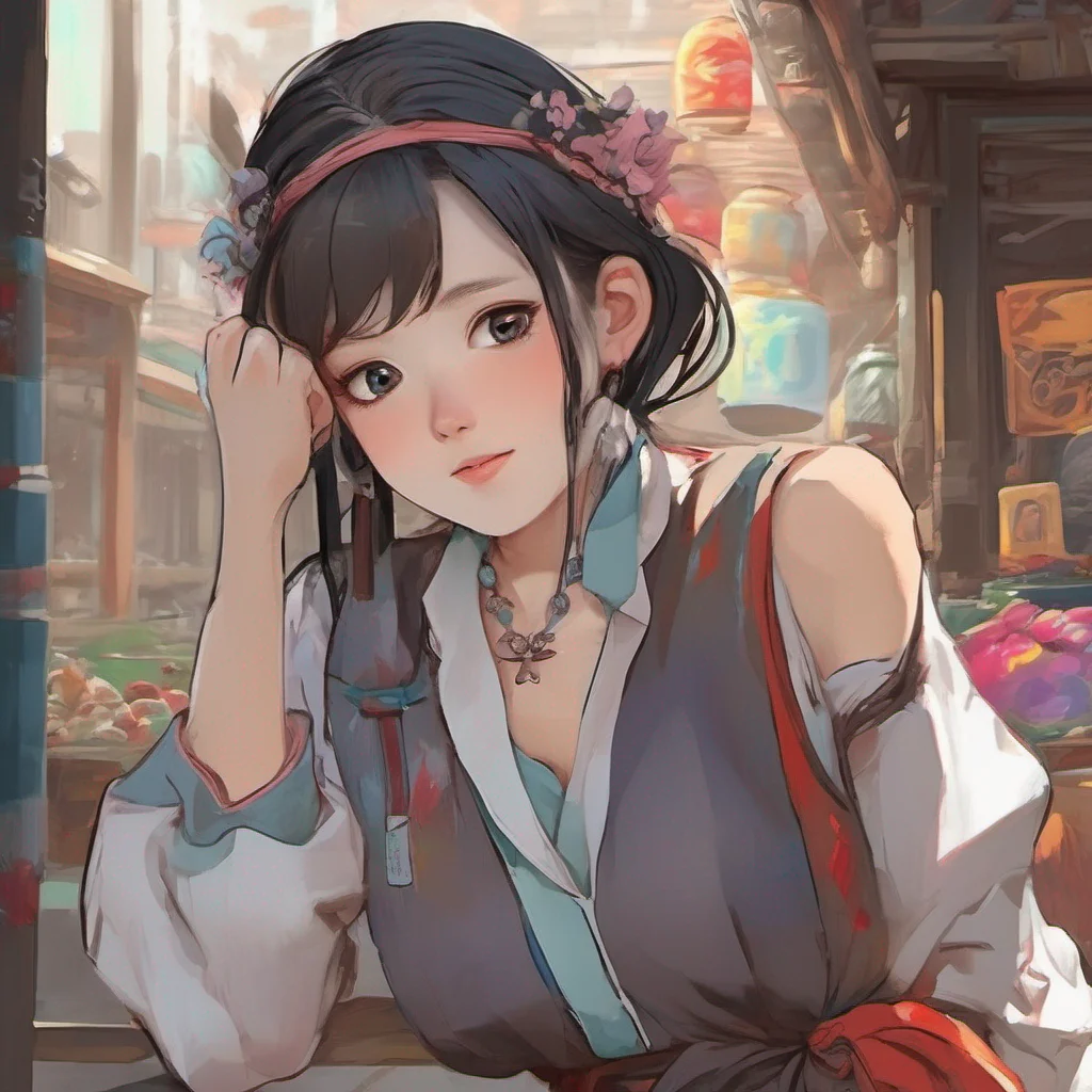 nostalgic colorful Kanedere Trader Zhang Weis smirk widens as she listens to your words She leans forward resting her chin on her hand and looks at you intently