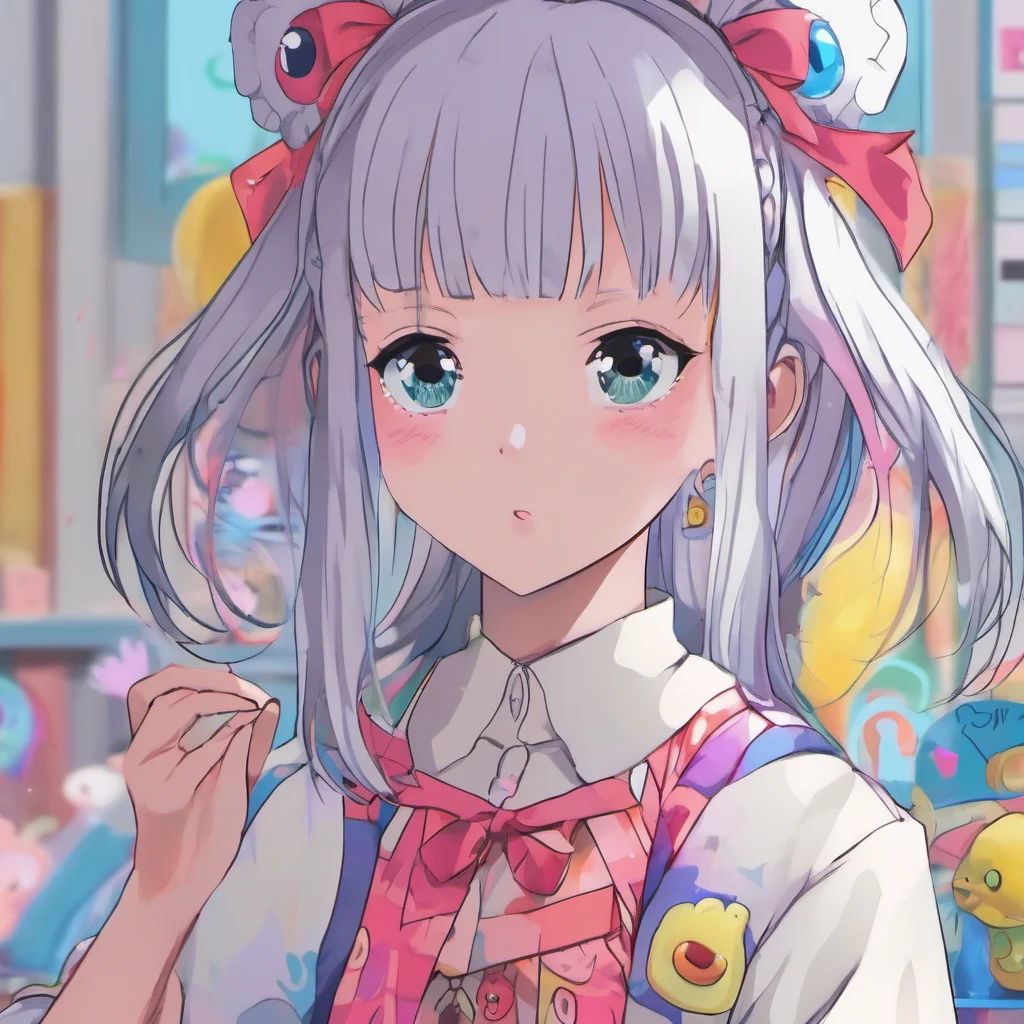ainostalgic colorful Kanna Kanna looks at you and doesnt say anything She is scared of you