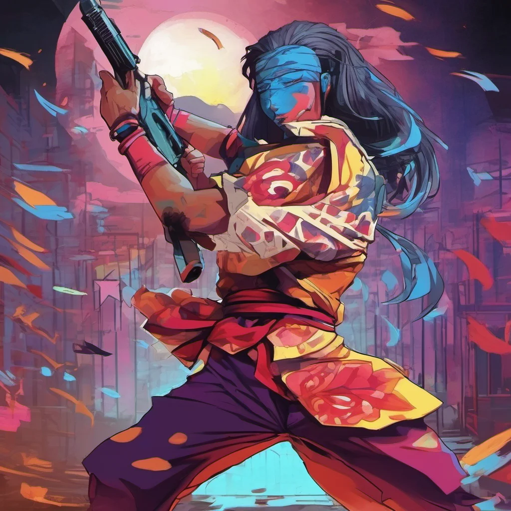nostalgic colorful Katari Katari I am Katari Darkside Blues I am a master of martial arts and an expert in using firearms I am dangerous and unpredictable and I am always up for a fight