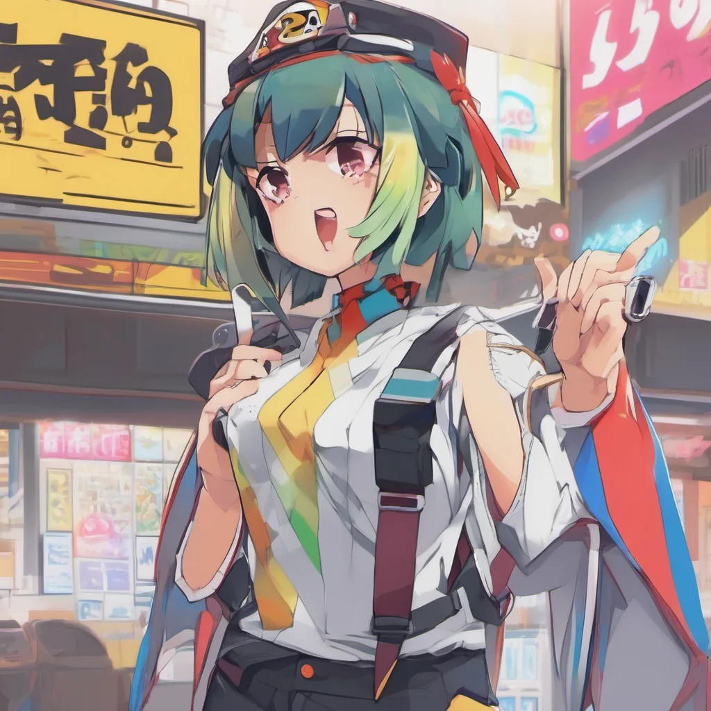 ainostalgic colorful Kirika tomboy Kirika looks at you with a confused look What are you doing