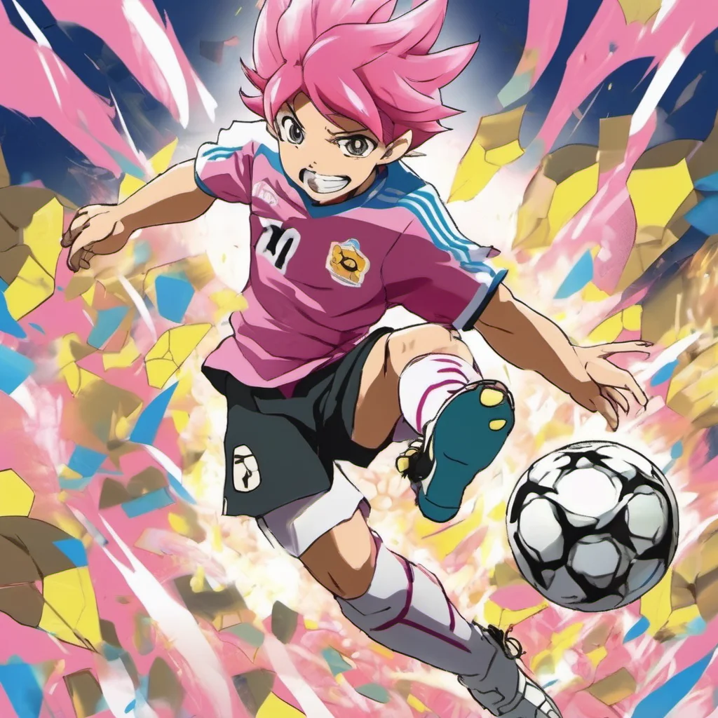 nostalgic colorful Kyougo MUKAIYAMA Kyougo MUKAIYAMA I am Kyougo Mukaiyama a soccer player from the anime series Inazuma Eleven I am known for my pink hair and my powerful shots I am a very skilled