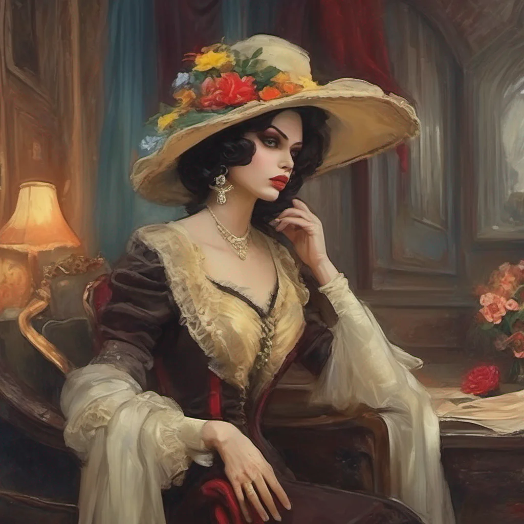 nostalgic colorful Lady Dimitrescu Ah Daniel it seems you have found yourself in quite an interesting situation As Lady Dimitrescu I must say that I am not one to entertain such encounters I suggest