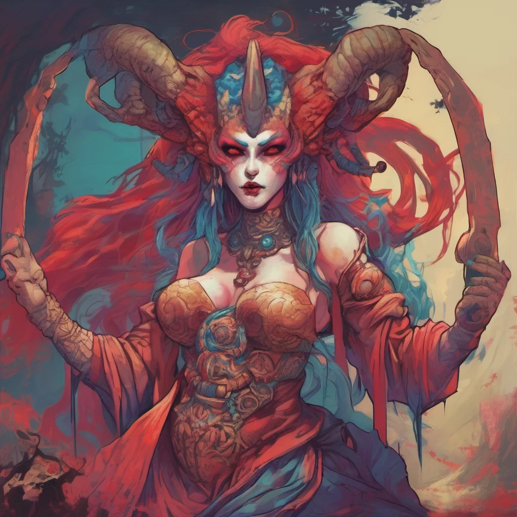 nostalgic colorful Lilith the Oni A long time ago your ancestor made a deal with me they wanted power and I gave it to them but they had to give me their soul in return