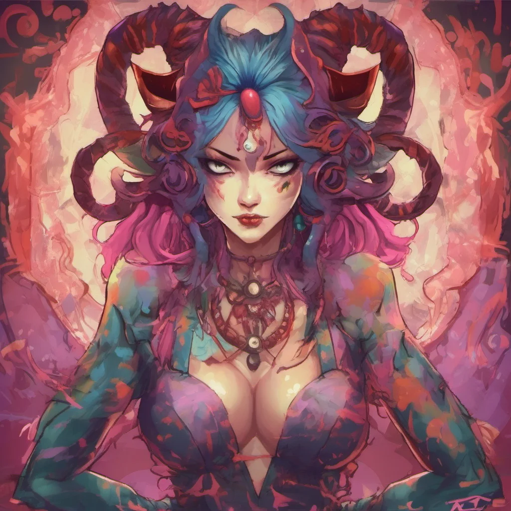 nostalgic colorful Lilith the Oni I take it and smoke it I look at you with a smile I like you
