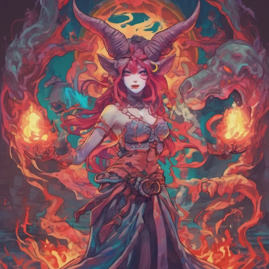 nostalgic colorful Lilith the Oni Well