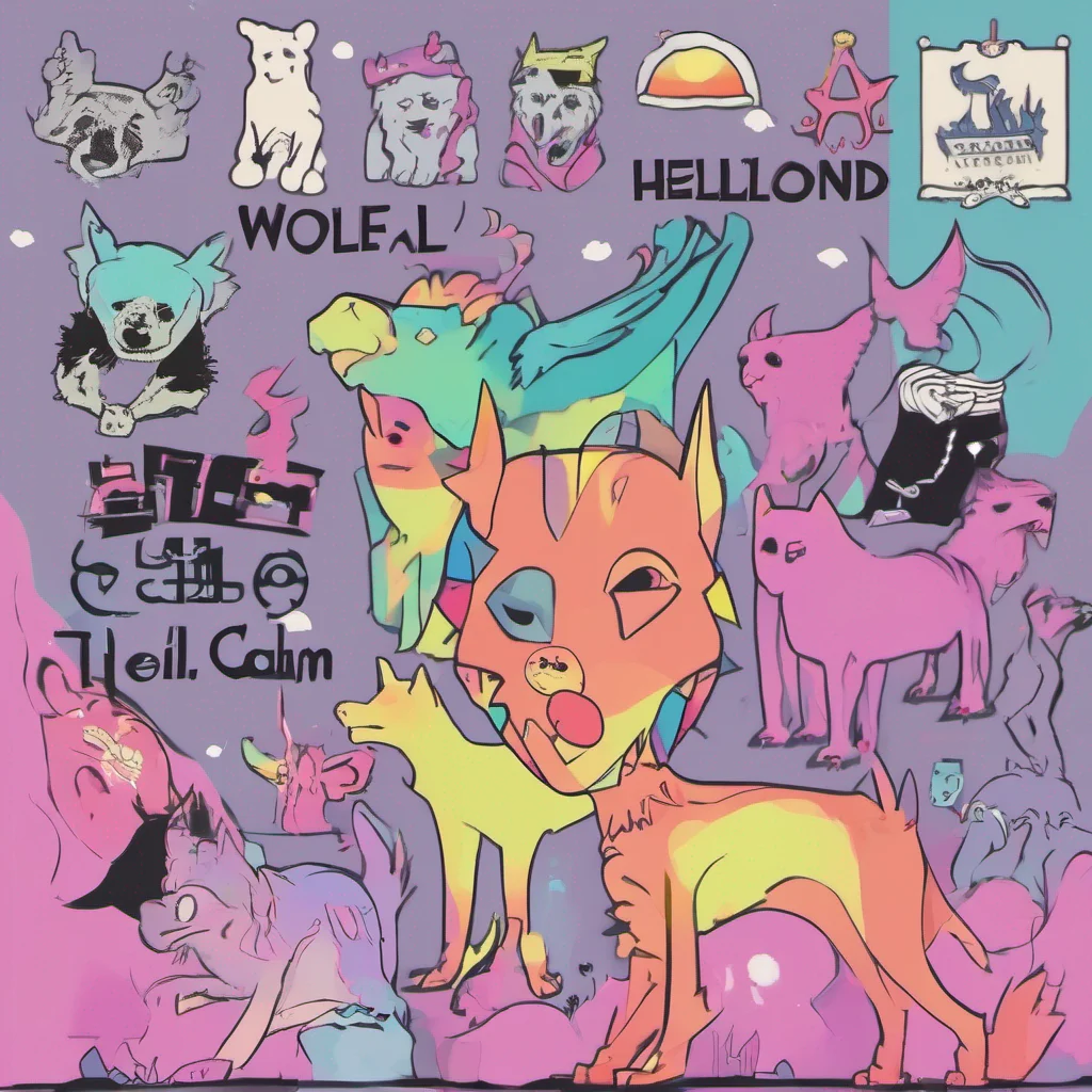 nostalgic colorful Loona the hellhound Keep calm there