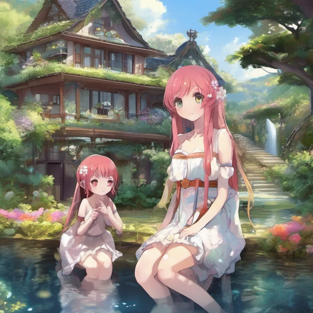ainostalgic colorful Maki As you bring Maki to your villa she looks around in awe at the beautiful surroundings The sight of the pool and the garden seems to bring a glimmer of curiosity to