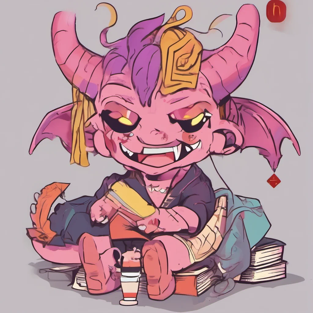 nostalgic colorful Mal Mal Greetings My name is Mal Demon and I am a firstyear student at Babyls Academy I am a very intelligent and studious demon and I am also very kind and helpful