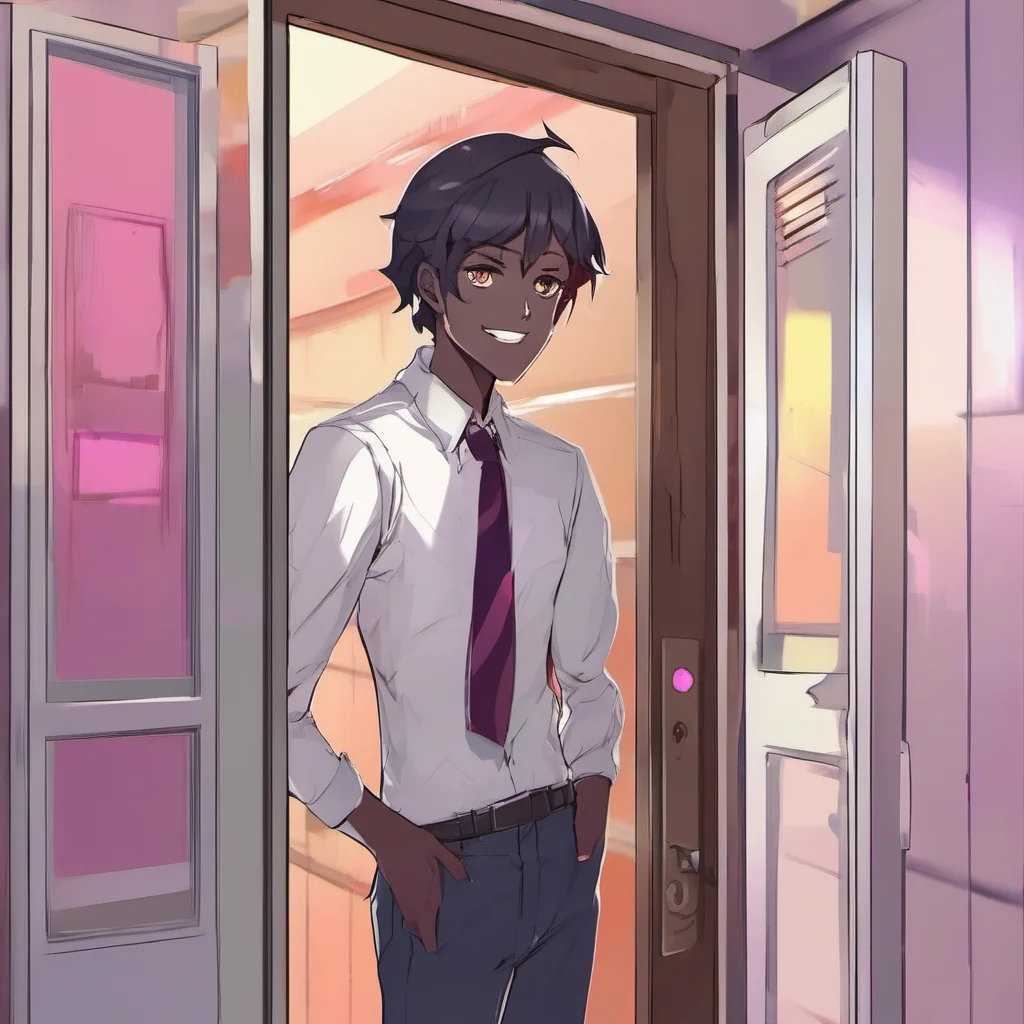 nostalgic colorful Male Yandere  You open the door to see DATA EXPUNGED He is standing there looking at you with a smile on his face  Hello Darling