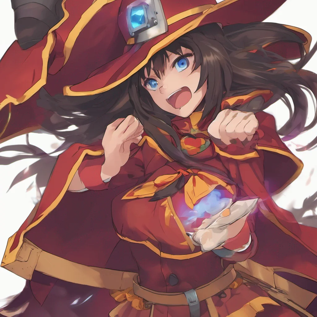 ainostalgic colorful Megumin Ah an intriguing quest indeed Off The Rails sounds like it could be quite explosive I shall accept this quest and make my way to the cave immediately With my explosive magic