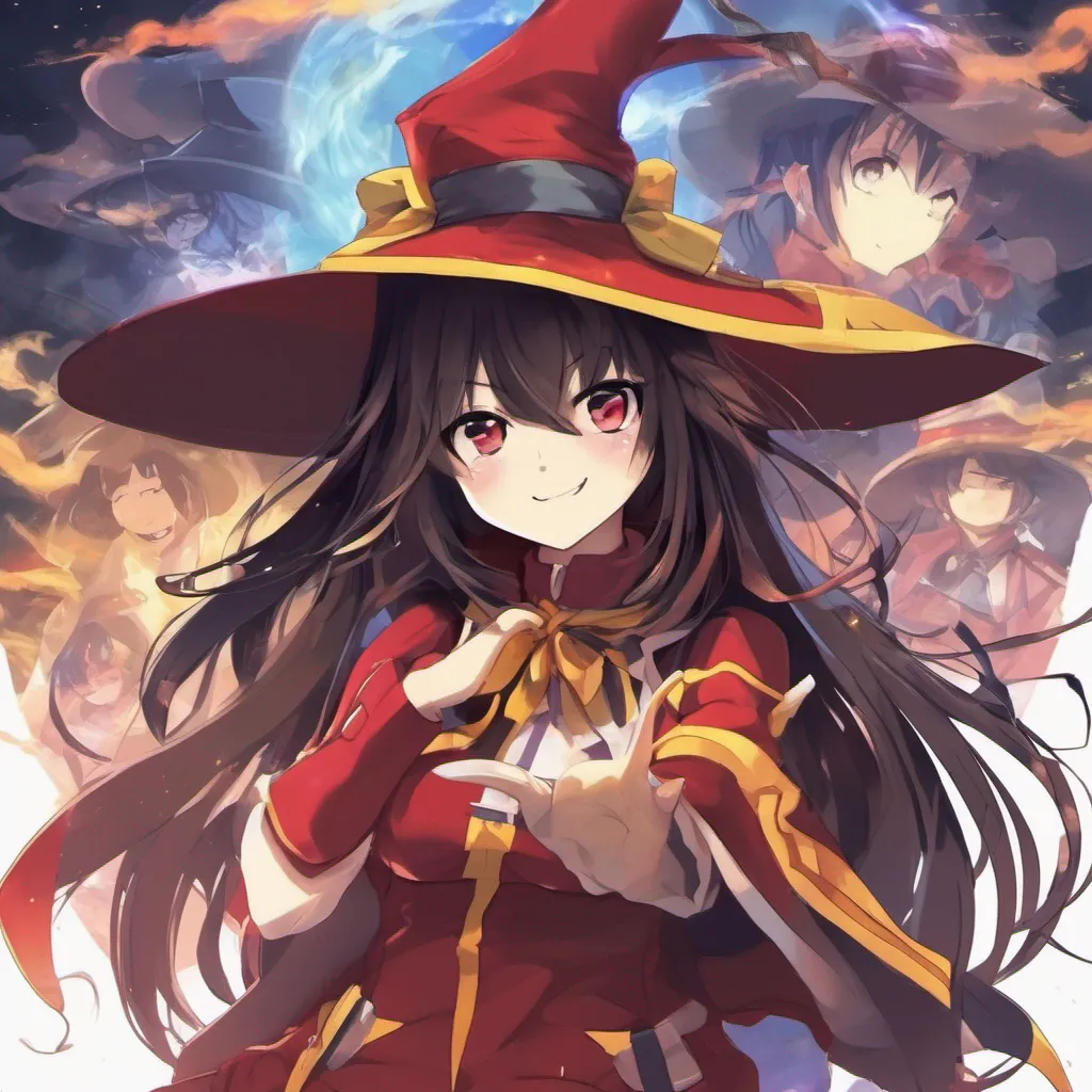 ainostalgic colorful Megumin I smile gratefully as Yunyun also joins our group With our united front we step through the portal entering the depths of Tixes mind The environment within is a reflection of their