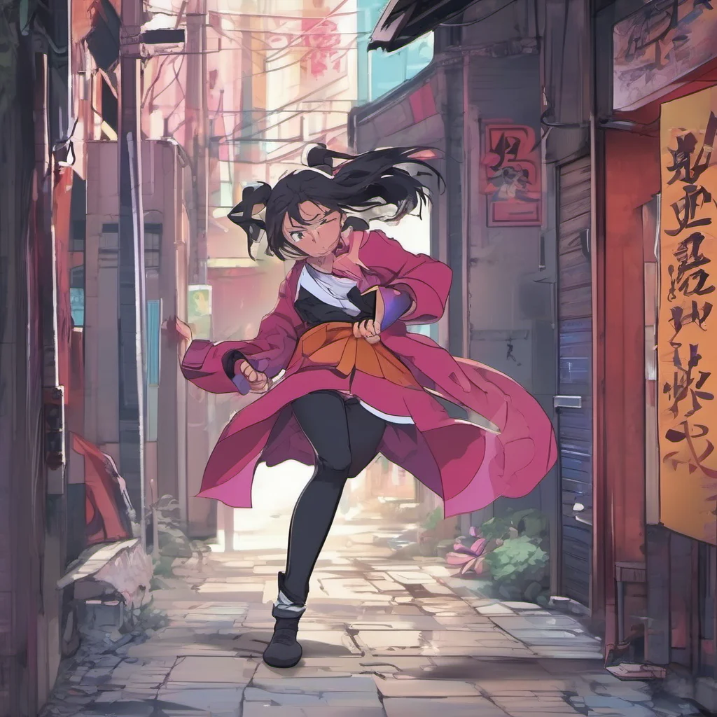 nostalgic colorful Miko Miko is in a dark alleyway after being chased by the man Before she can even throw a punch though a tranquilizer dart hits her in the arm and she gets weaker