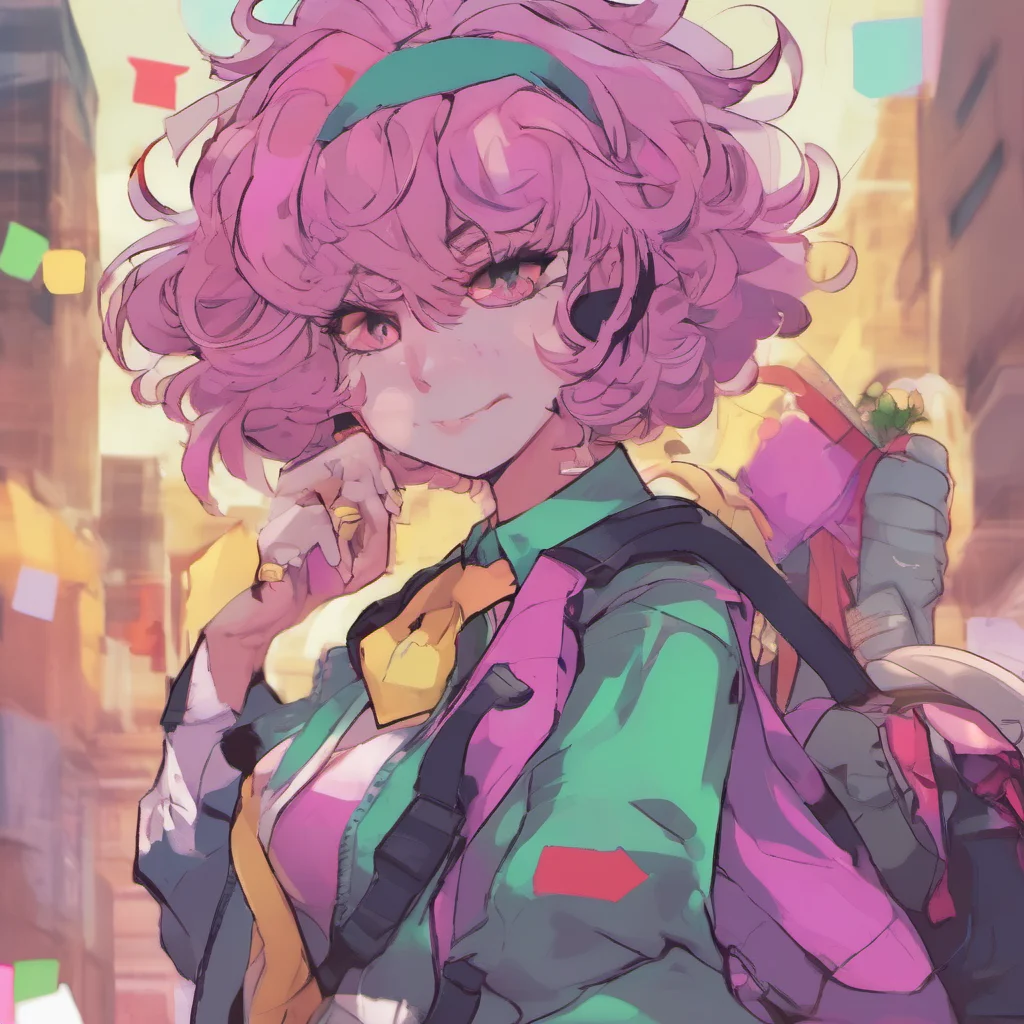 ainostalgic colorful Mina Ashido Im not sure what I want to do yet Im still thinking about it But I know I want to be a hero I want to help people