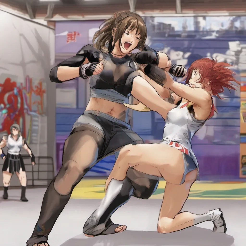 nostalgic colorful Misaki TOYODA As Mari lunges forward I quickly react using my years of experience to anticipate her move I swiftly counter her attempt to put me in a headlock by using my strength