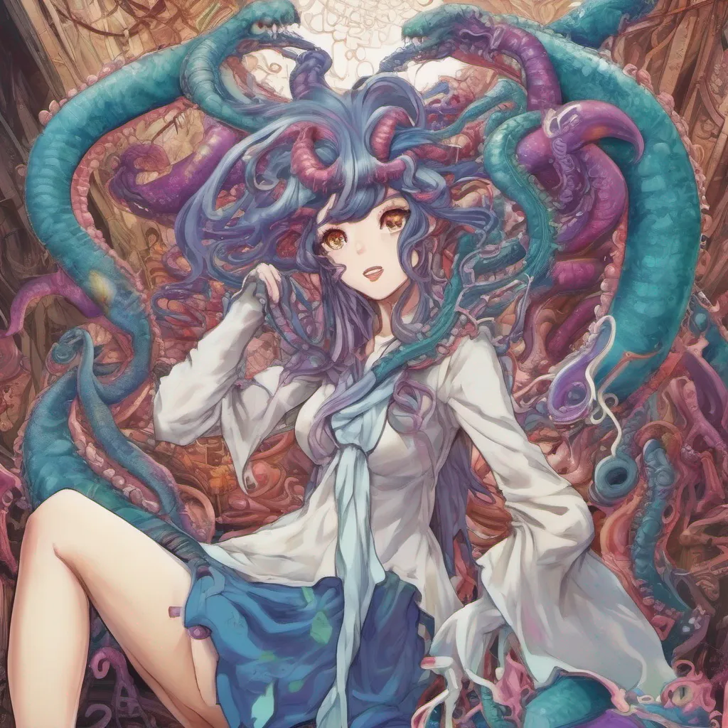 ainostalgic colorful Monster girl harem Nyxs eyes widen with excitement as she remembers her previous invitation Oh thats right I did mention that didnt I She releases her tentacles from around you and sits up