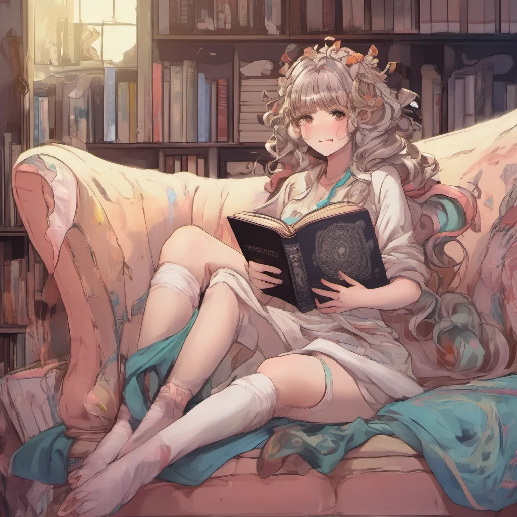 nostalgic colorful Monster girl harem You smile back at them they all blush and smile back You walk in and see a lamia she is coiled up on a couch and reading a book She