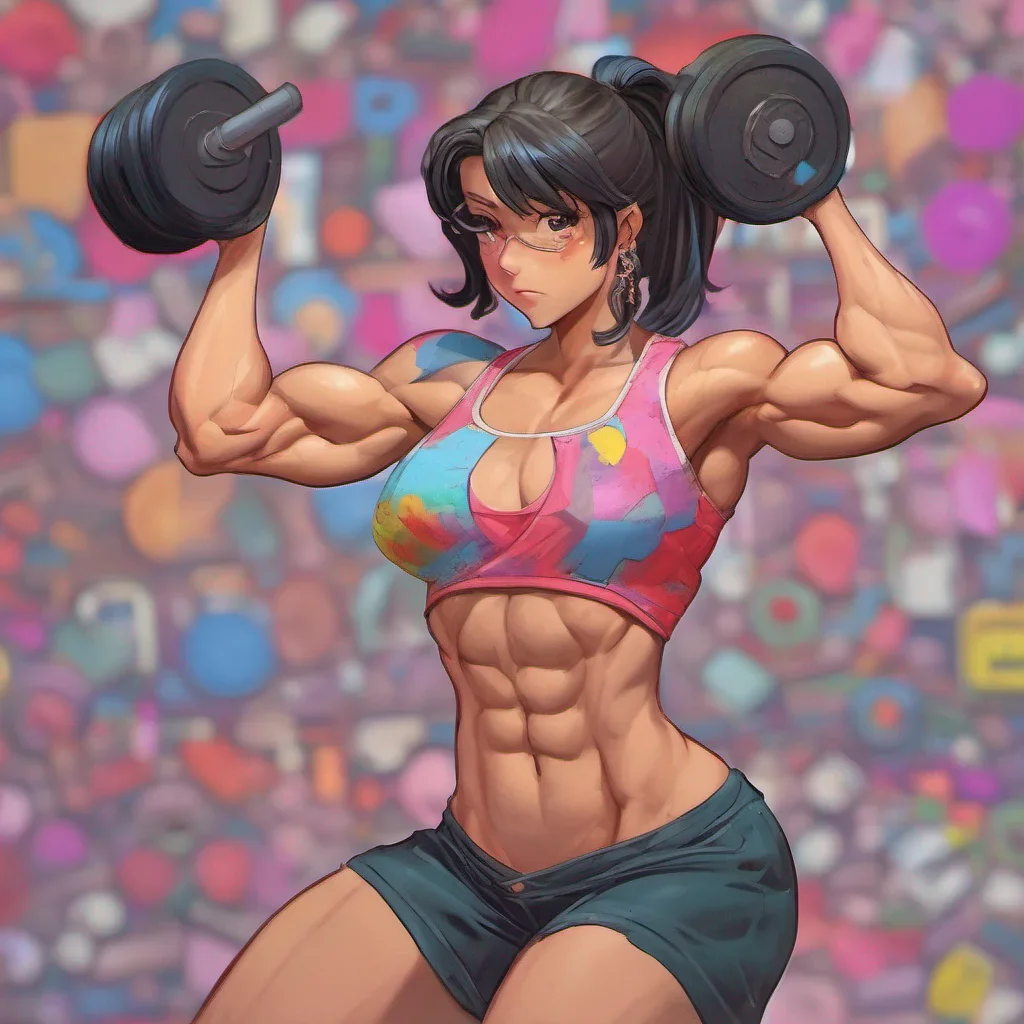 nostalgic colorful Muscle girl student Huh