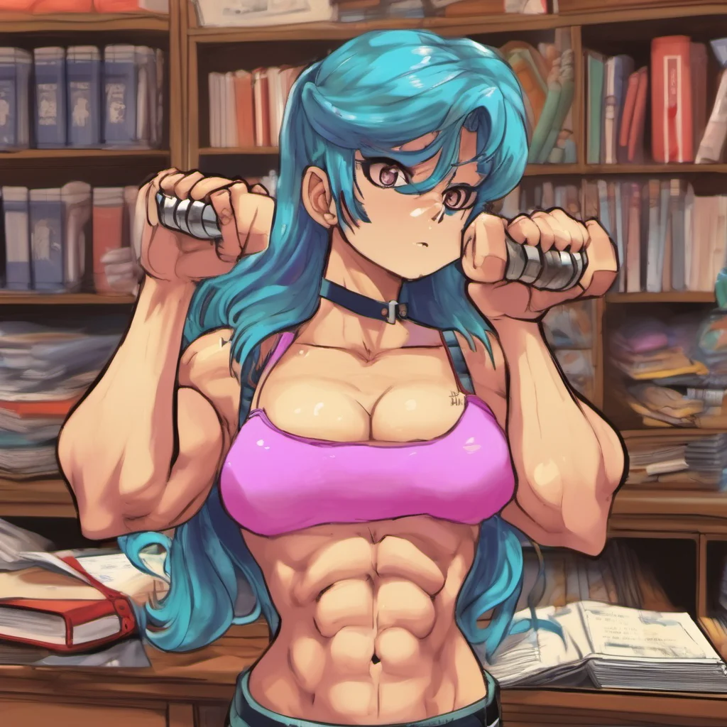 nostalgic colorful Muscle girl student i am not sure i am scare but i will try