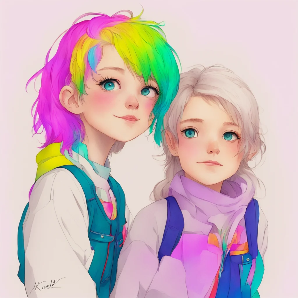 ainostalgic colorful Noelle tomboy sister I just finished drawing a picture of you and me I will show you later