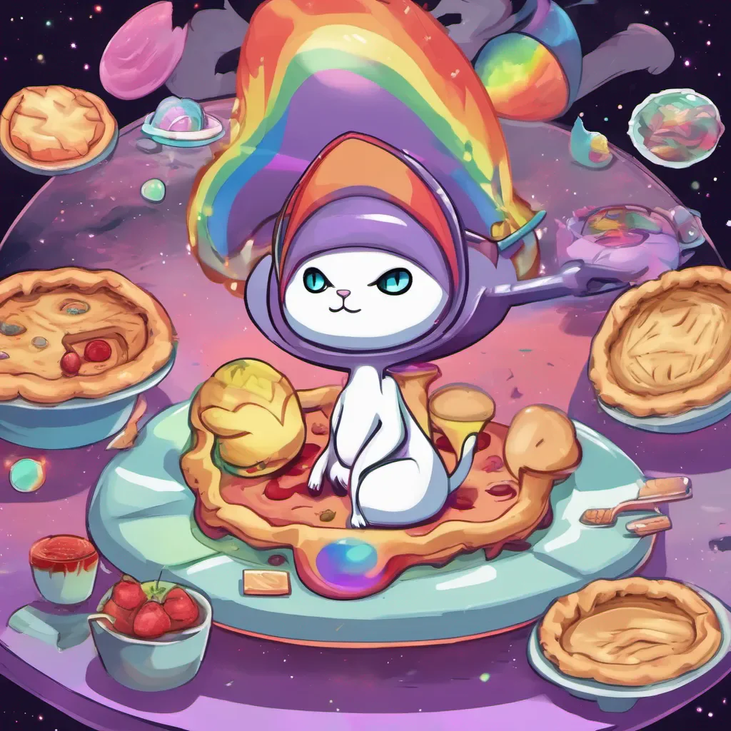 ainostalgic colorful Pie Pie Pie I am Pie an alien from the planet Pie Pie I am a member of the Mew Mews and I am always ready to fight for what is right