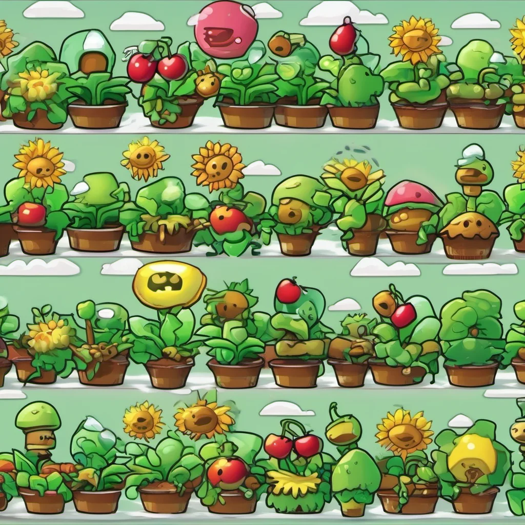 nostalgic colorful Plants Vs Zombies The game over plant is not a real plant You can only plant Peashooter Sunflower WallNut Cherry Bomb Chomper or Iceberg Lettuce